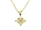 9ct Yellow Gold Opal Diamond Pendant On 18 Rope Chain