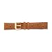 20mm Havana Ostrich Grain Leather Gold-tone Buckle title=