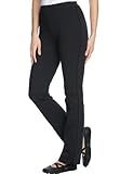 Plus Size Petite Stretch Yoga Pants With Side Stripes (Black Black,1X)