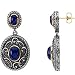 Sterling Silver and 14K Yellow Gold Lapis Lazuli Earrings