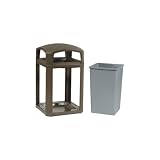 Rubbermaid Landmark Sable 35 Gal Dome Top Trash Can Frame w/ Liner