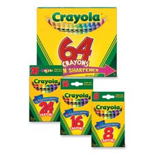 Binney & Smith Crayola 52-0064 - 64 Crayons With Built-in Sharpener (Image may vary)