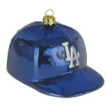 Los Angeles Dodgers Team Glass Baseball Hat 4 Ornament