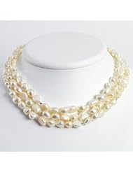 Sterling Silver White Freshwater Cultured Pearl Necklace - QH2450-16"