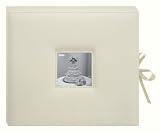 12"X12" SEWN 3-RING FRAME SCRAPBOOK BOX WITH RIBBON CLOSURE - IVORY - Photo Album