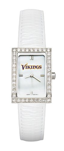 Minnesota Vikings Ladies Allure Watch White Leather Strap