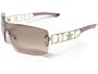 Christian Dior Sunglasses Diorlywood/S KUQ Gold Topaz Frame with Swarovski Austrian Crystal Rhinestone Trim and Brown and Rose Double Gradient Shield Lens