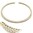 Brass Gold Plated Necklace with Clear CZ - 16'' long