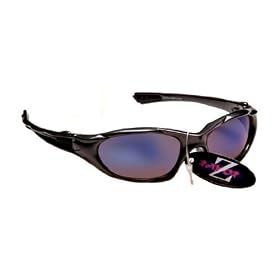 RayZor Professional Lightweight UV400 GunMetal Grey Sports Wrap Golf Sunglasses, With a Blue Smoked Anti-Glare Lens