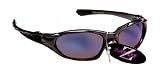 RayZor Professional Lightweight UV400 GunMetal Grey Sports Wrap Golf Sunglasses, With a Blue Smoked Anti-Glare Lens
