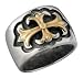 Gothic Cross Ring in 14K Gold and Sterling Silver