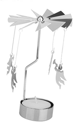 4 Styles Spinning Rotary Metal Carousel Candle Holder Stand Light, Angel