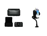 Black Leather Case Pouch with Belt Clip and Belt Loops + 360 Degree Rotatable Car Windshield Mount with Air Vent Attachment for HTC Surround Black Leather Case Pouch with Belt Clip and Belt Loops + 360 Degree Rotatable Car Windshield Mount with Air Vent Attachment for HTC Surround