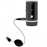 Retractable USB Cable for the Motorola W375 with Power Hot Sync and Charge capabilities - Gomadic Brand w/ TipExchange Technology