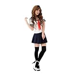 ◆小悪魔コスプレ◆カチューシャ付き超可愛い青スカートの学生服セーラー服◆