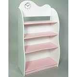 4 Shelf Bookcase with Clock - color: Blue