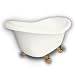 American Bath Factory B1-1600-BB-DM3-M2-35-PB Princess Slipper Clawfoot Bathtub in Bisque, Cannonbal
