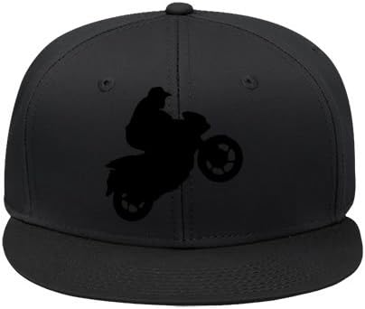 New Fashion Motorbike Wheelie Silouhette Hip Hop Cap Snapback Hat Black Male/female Cotton