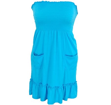 Cejon Women’s Strapless Swimsuit Cover Turquoise M