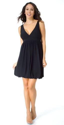 Sexy Short Sophisticated Fashionable Classic Sleeveless Babydoll Dress with BubbleHem from Hot Fash Dresses - BUBBLE DRESS Black