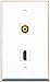 RiteAV - 1 RCA Yellow for Subwoofer/Audio and 1 HDMI Port Wall Plate
