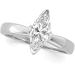 14K White Gold Marquise Cut Diamond Solitaire Engagement Ring - 1.00 Ct.