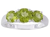 1.90CTW PERIDOT STERLING SILVER 3 STONE RING