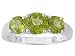 1.90CTW PERIDOT STERLING SILVER 3 STONE RING