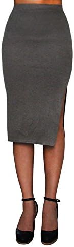 Tom's Ware Womens Casual Knit Knee Length Slit Pencil Skirts