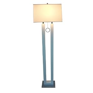 Nova Lighting 11640 Earring Floor Lamp, White, White U Shaped Base, Chrome And White Shade