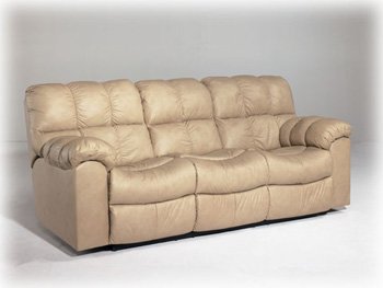 Contemporary Chamois Max Double Reclining Loveseat w/ Console