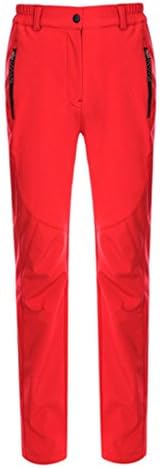 UBon Women's Waterproof Mountain Pants Fleece Windproof Ski Pants(Red,US XXS/M)