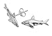Sterling Silver Shark Stud Earrings