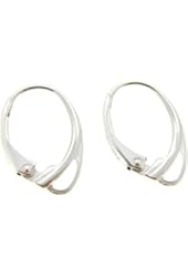 2 pcs .925 Sterling Silver Leverback Earwires Earrings 17mm x 11mm / Dangle Charm Connector / Findings / Bright