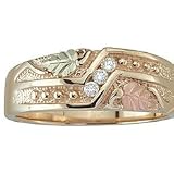 Black Hills Gold Three-Stone Mens Diamond Wedding Ring from Coleman
