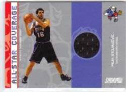 2002-03 Stadium Club All-Star Coverage Relics #ASPS Peja Stojakovic - Sacramento Kings (Piece of Authentic Game-Worn Jersey - Serial #d to 700) (Basketball Cards)