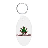 IMAGE OF Aluminum Oval Keychain Marijuana Plant Manager