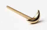 14kt Gold Nose Studs Piercing Jewelry - Crescent moon - 22g