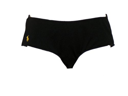 Ralph Lauren Navy Bikini Brief Swim Bottom w/ Yellow Polo Insignia & Small Back Pocket (Small)
