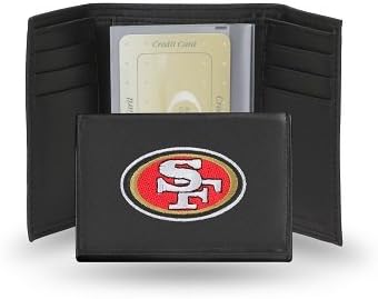 San Francisco 49ers Black Embroidered Leather Tri-Fold Wallet