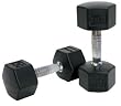 1 PAIR of TKO Rubber Hex Dumbells w/Contour Handle - 20 lb. each