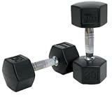 1 PAIR of TKO Rubber Hex Dumbells w/Contour Handle - 12 lb. each