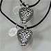 Engraved Silver Filigree Heart Locket Set