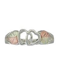 Black Hills Gold on Sterling Silver Interlocking Heart Ring