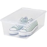 IRIS 16-Piece Men's Shoe Storage Box, 13.5-Quart, Clear