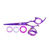 Shark Fin Hair Shears Professional Line Titanium Right Handed Super Swivel Pink Shear 6.25 Inches + Bella Via Hair Glitz Shimmering Hair Tinsel the Hottest Trend in Hair Accessories