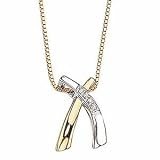 9ct Crossed Bar Diamond Set Pendant
