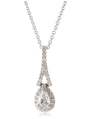 Kobelli 2/5 Cttw Round and Pear Shape Diamond Pendant Necklace