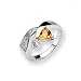 Citrine and Diamond Sterling Silver Ring (Sizes 6-8)