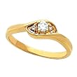 14K Yellow Gold Diamond Ring - 0.12 Ct.